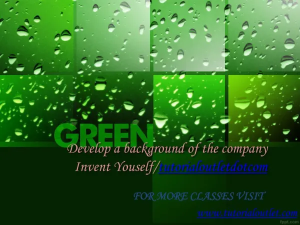 Develop a background of the company Invent Youself/tutorialoutletdotcom