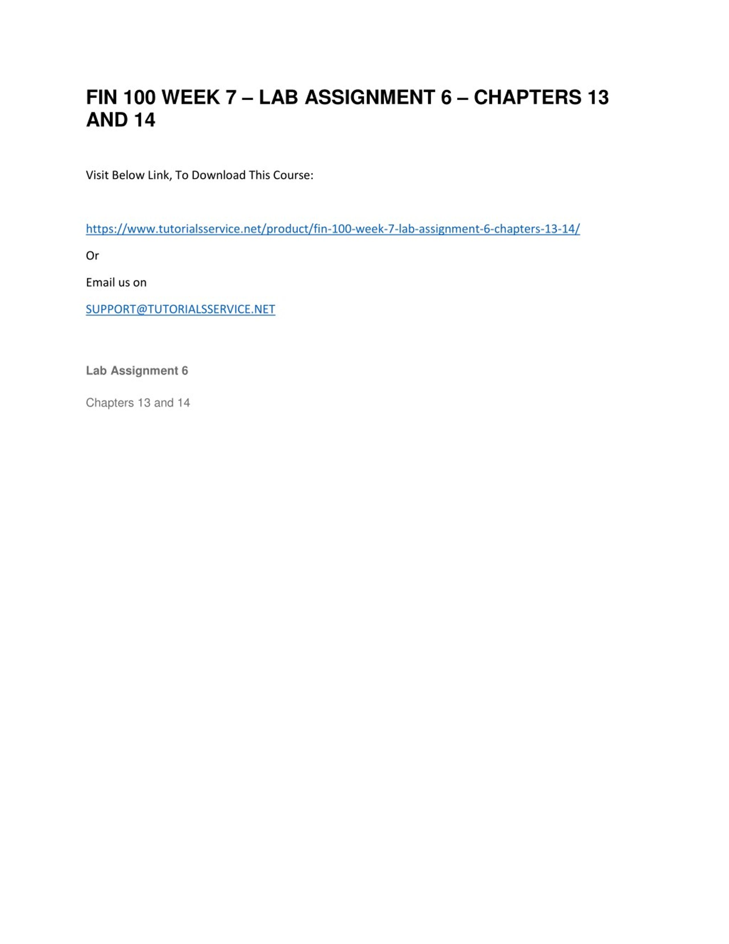 PPT - FIN 100 WEEK 7 â€“ LAB ASSIGNMENT 6 â€“ CHAPTERS 13 AND 14 ...