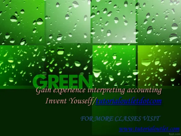 Gain experience interpreting accounting Invent Youself/tutorialoutletdotcom