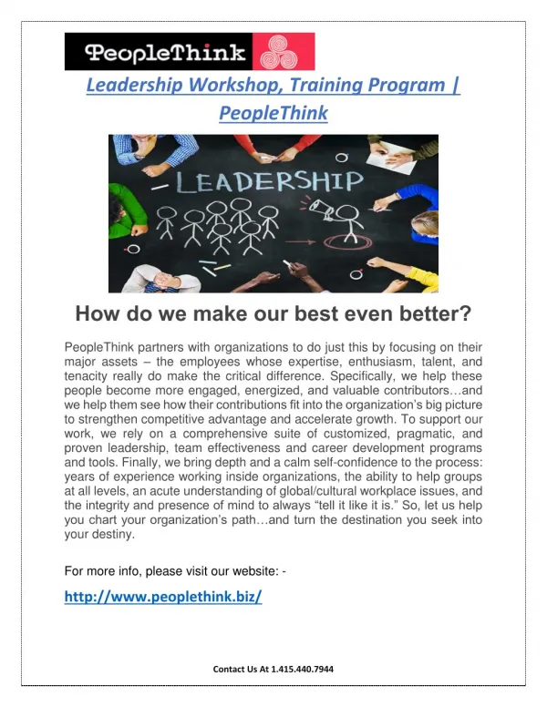 Leadership Workshop, Training Program | PeopleThink