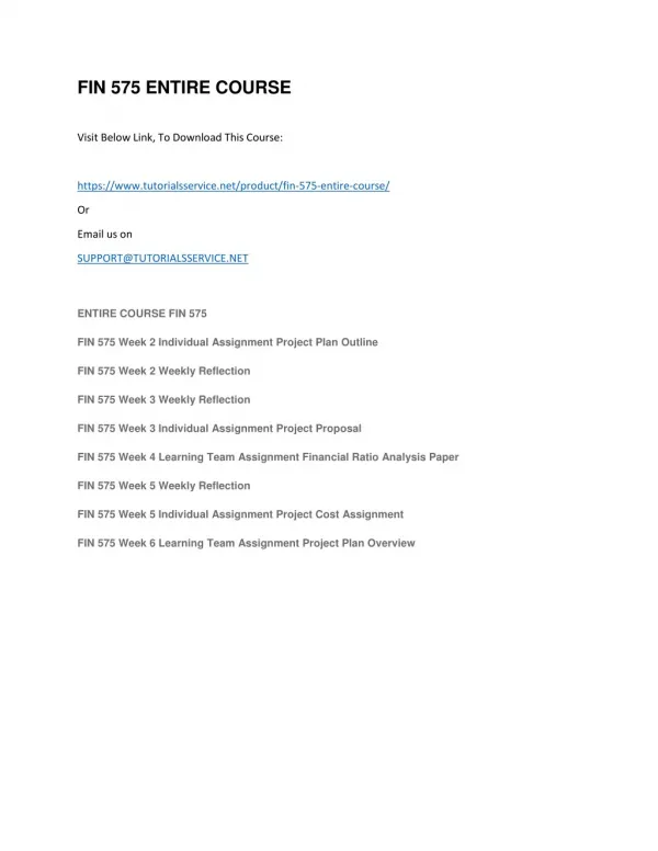 fin 575 entire course