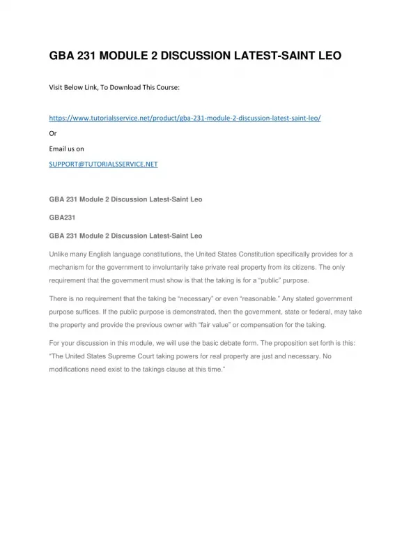 gba 231 module 2 discussion latest saint leo