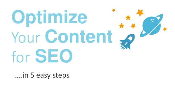 Optimize content for SEO in 5 easy steps