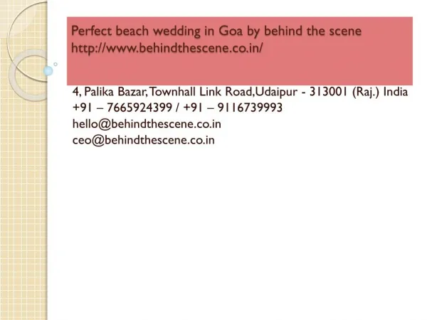 Perfect beach wedding in Goa by behind the scene