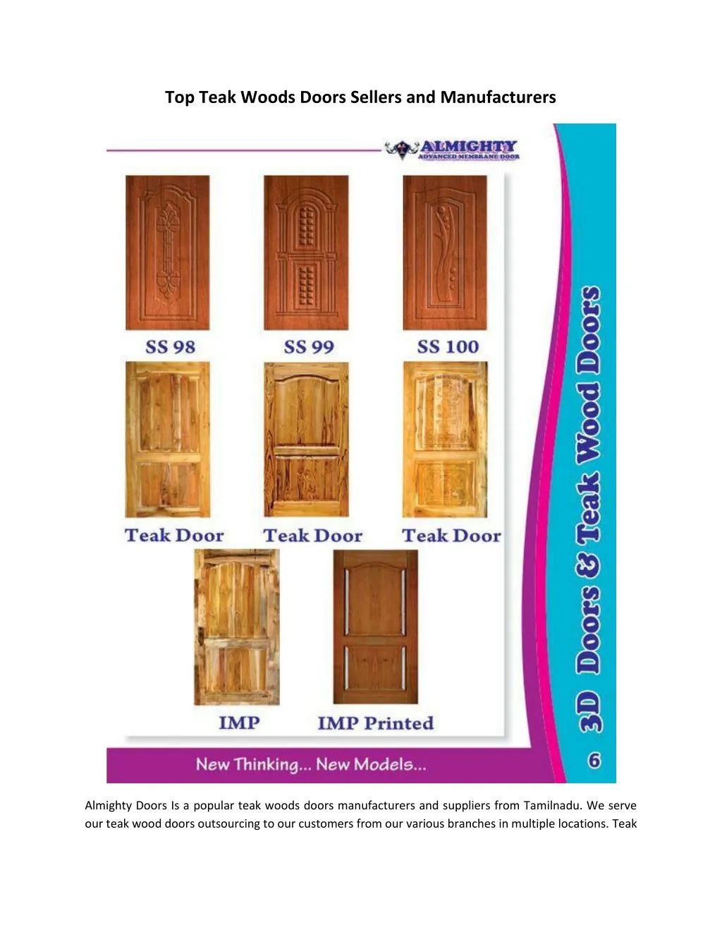top teak woods doors sellers and manufacturers