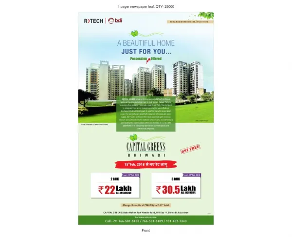 A Beautiful Home Just for You - Capital Greens Bhiwadi