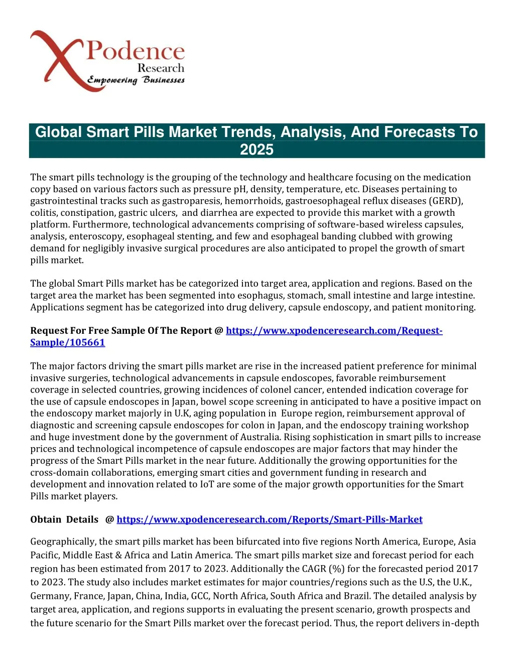 global smart pills market trends analysis