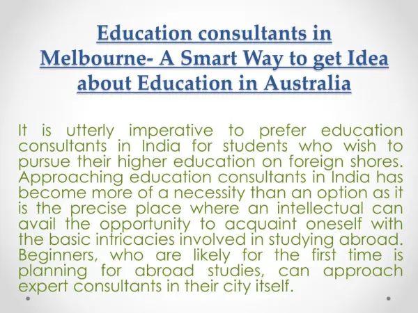 A Smart Way to get Idea about Education in Australia