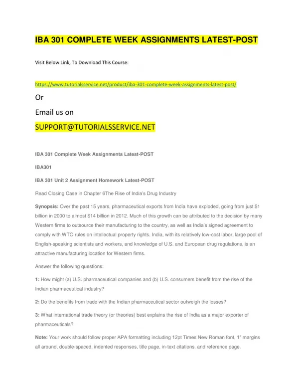 iba 301 complete week assignments latest post