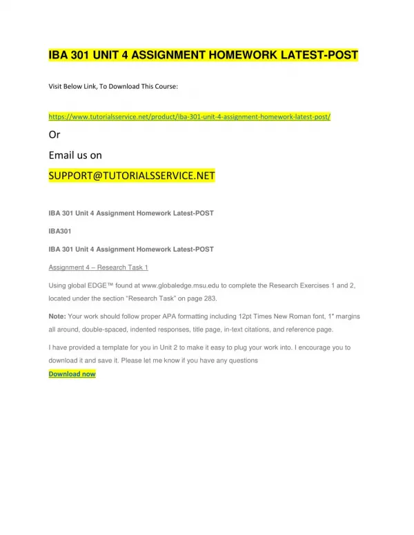 iba 301 unit 4 assignment homework latest post