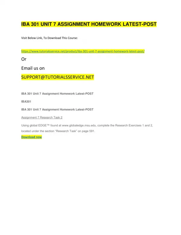 iba 301 unit 7 assignment homework latest post