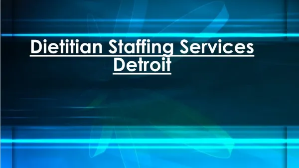 #1 Dietitian Staffing Agency In Detroit