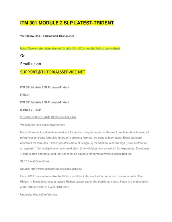 itm 301 module 2 slp latest trident