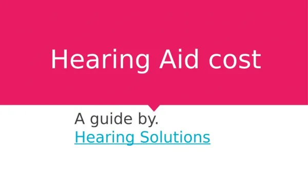 Hearing Aid cost