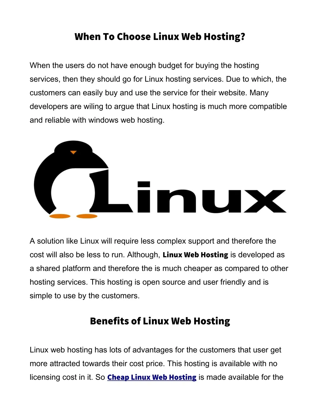 when to choose linux web hosting