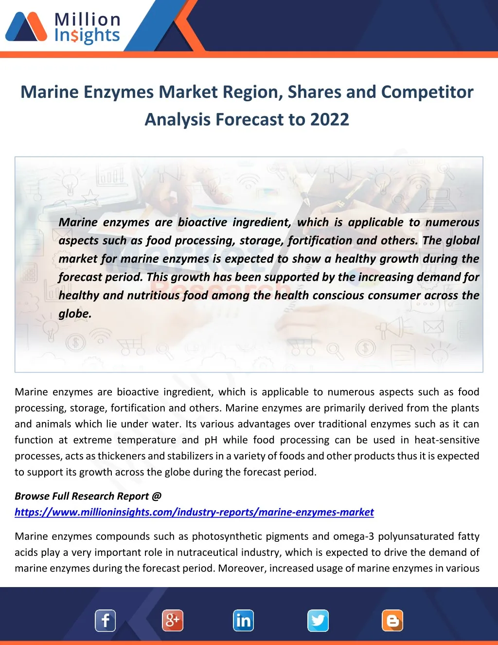 marine enzymes market region shares