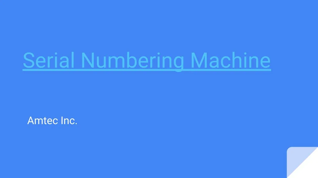 serial numbering machine