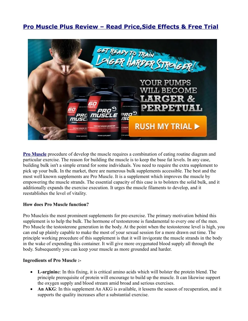 pro muscle plus review read price side effects
