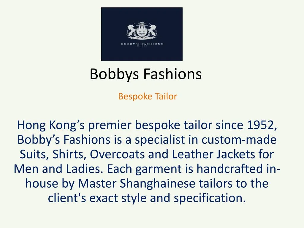 bobbys fashions bespoke tailor