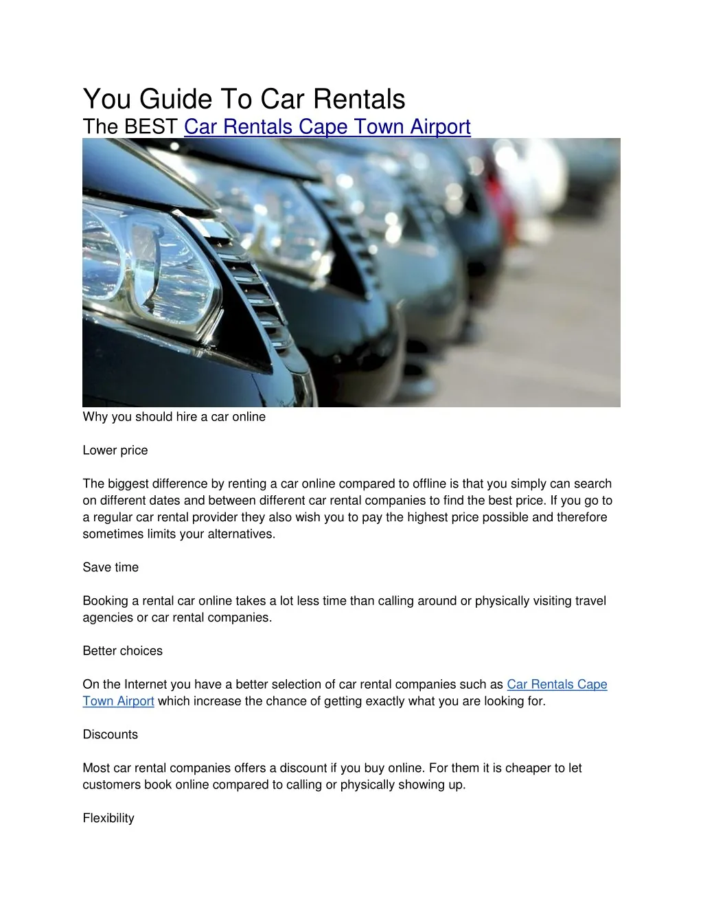 you guide to car rentals the best car rentals