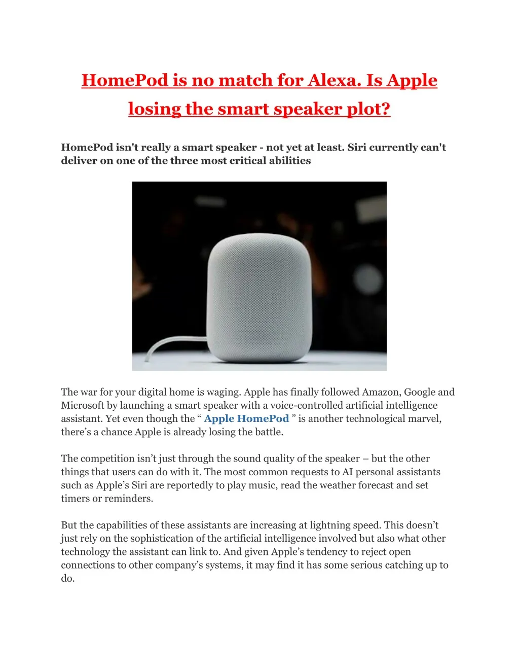 homepod is no match for alexa is apple