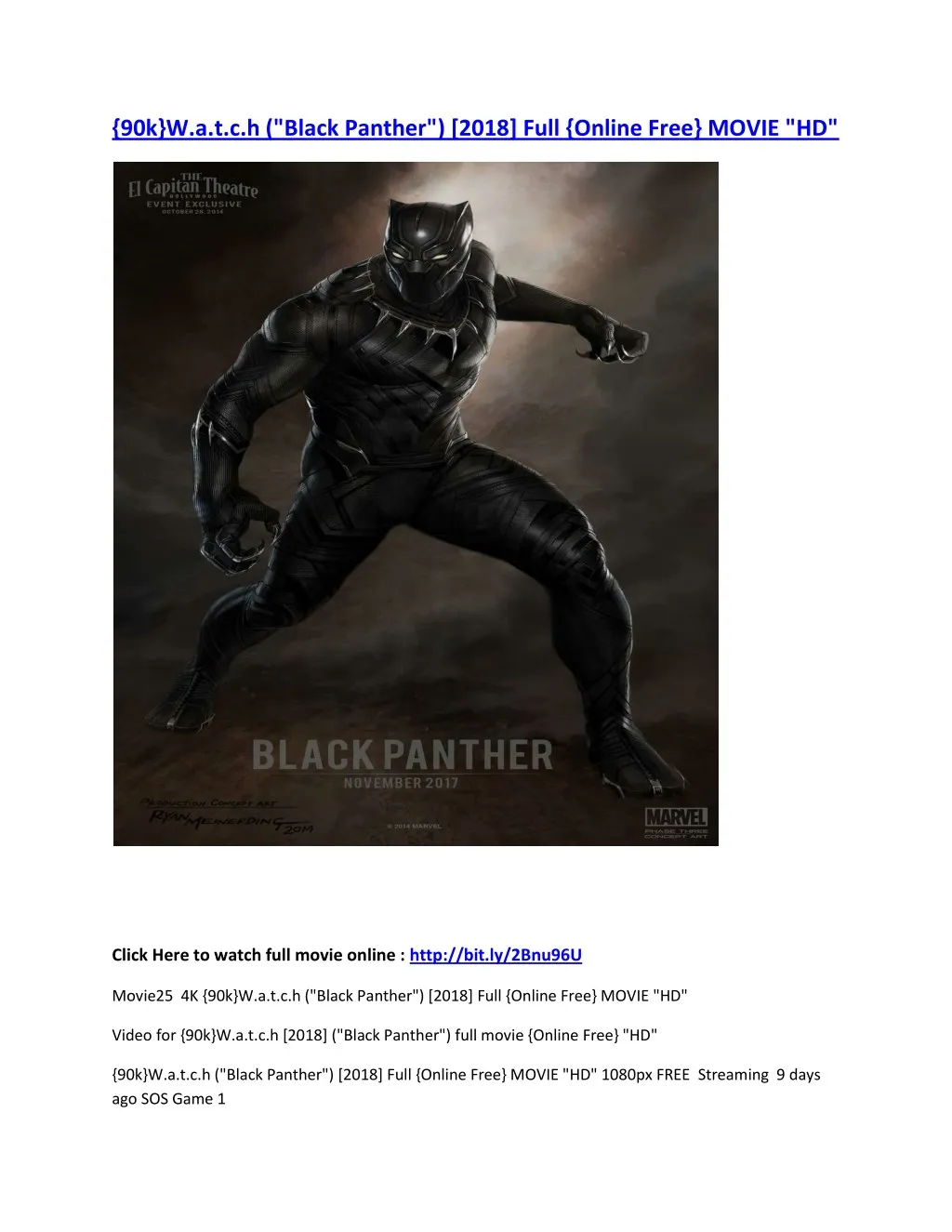 90k w a t c h black panther 2018 full online free