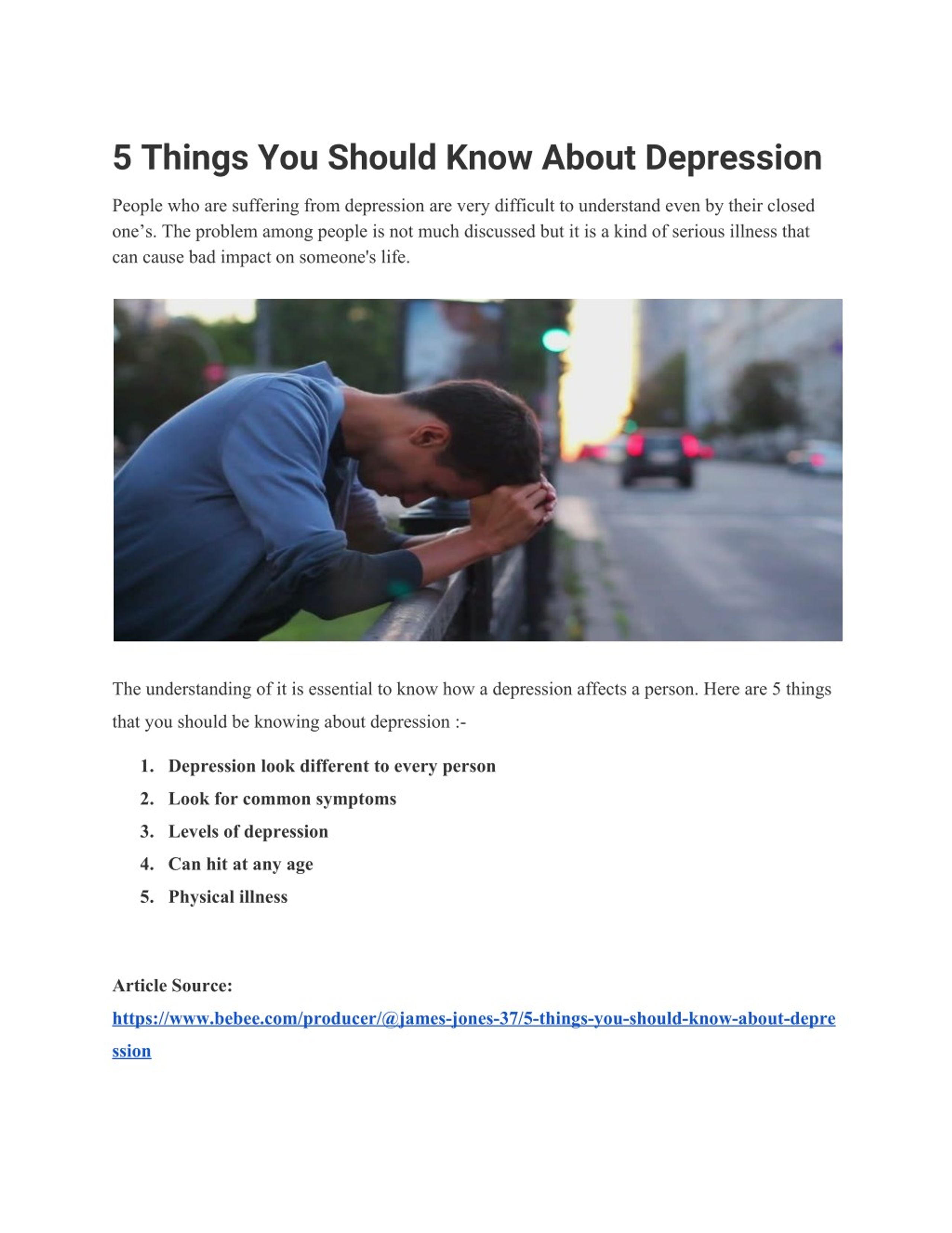 PPT - 5 Things You Should Know About Depression PowerPoint Presentation ...