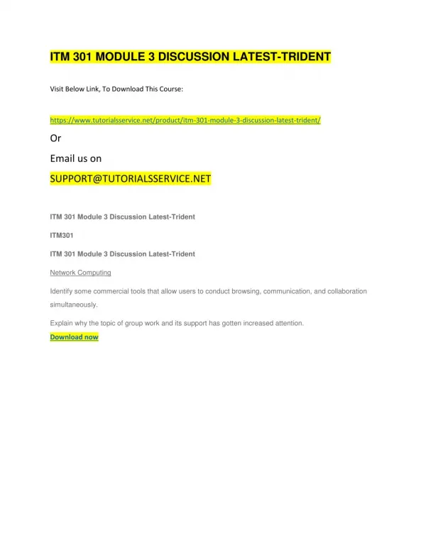 itm 301 module 3 discussion latest trident