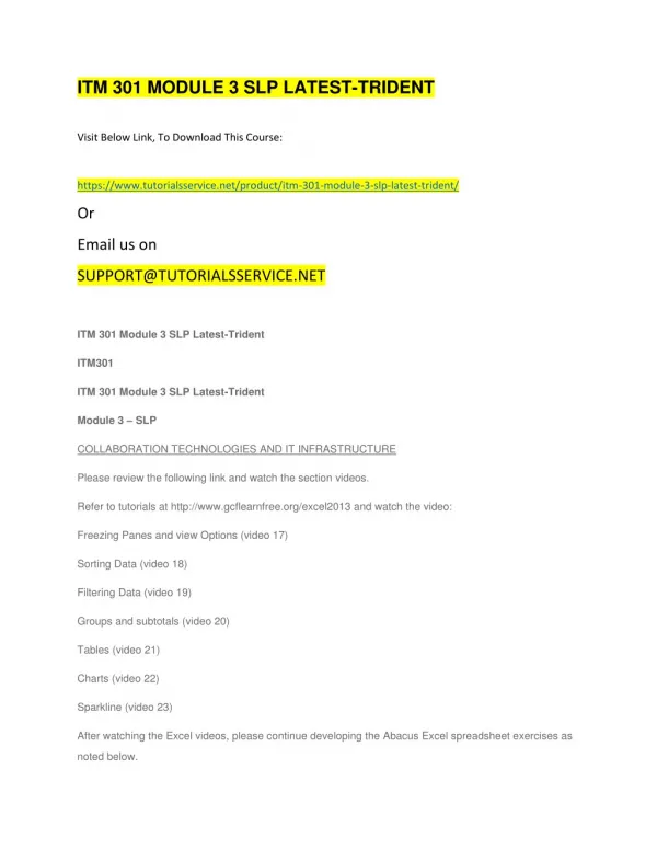 itm 301 module 3 slp latest trident