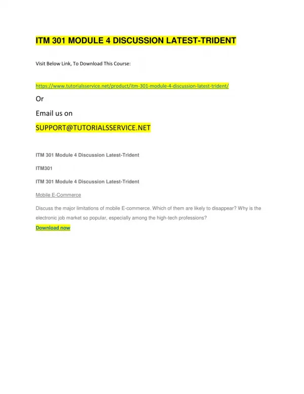 itm 301 module 4 discussion latest trident