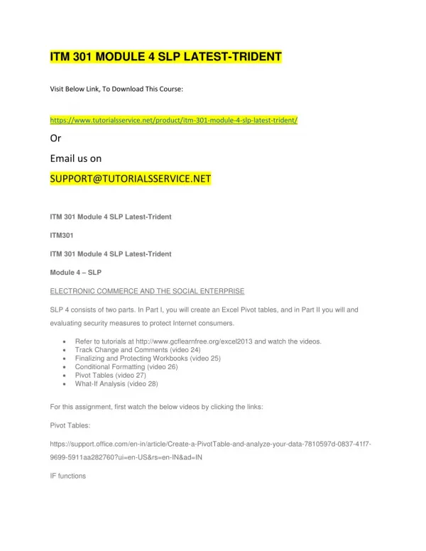 itm 301 module 4 slp latest trident