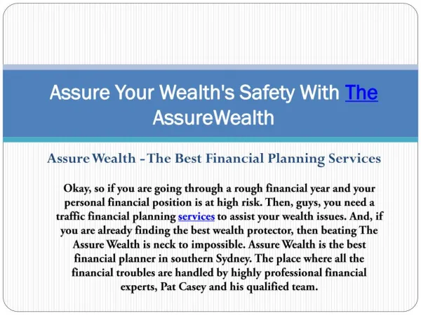 Assure Wealth - The Best Financial Planning Services