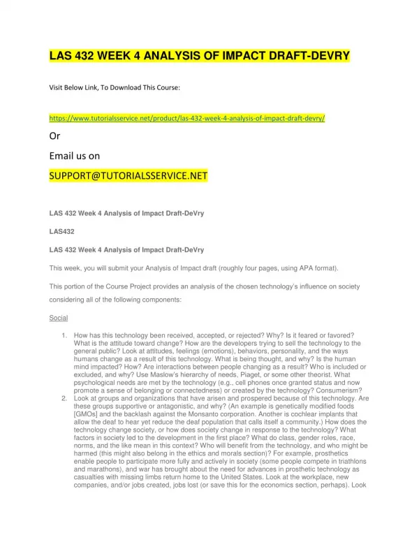 las 432 week 4 analysis of impact draft devry