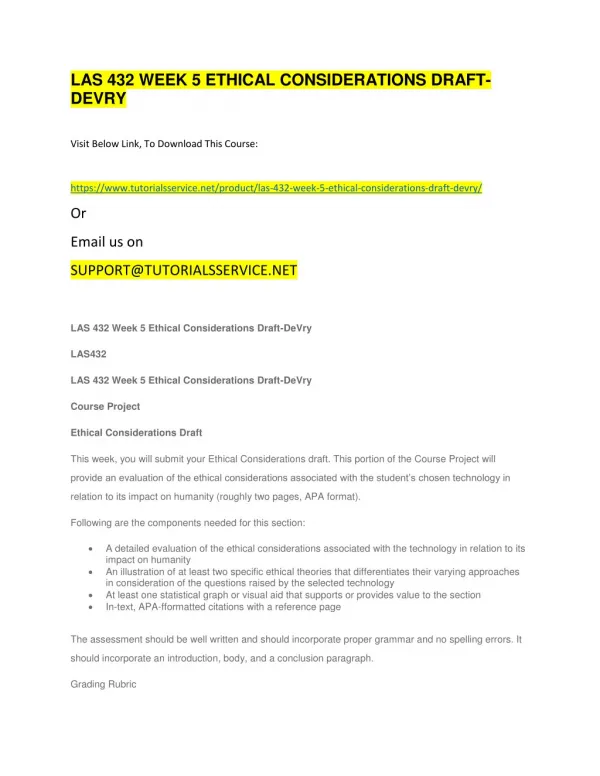 las 432 week 5 ethical considerations draft devry