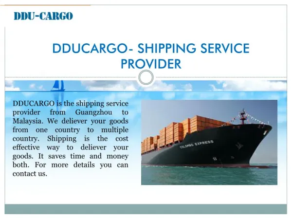 Door to Door Sea Shipping Singapore.