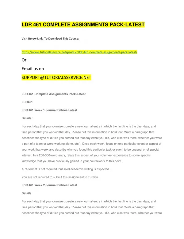 ldr 461 complete assignments pack latest