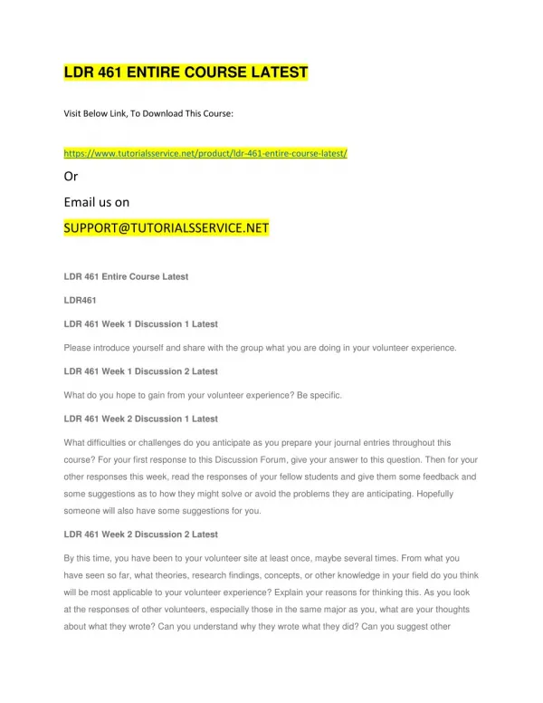 ldr 461 entire course latest