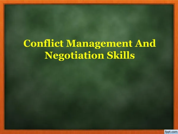 conflict management and negotiation skills