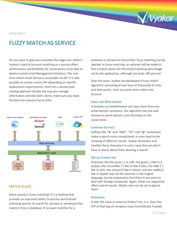 Fuzzy match as a service