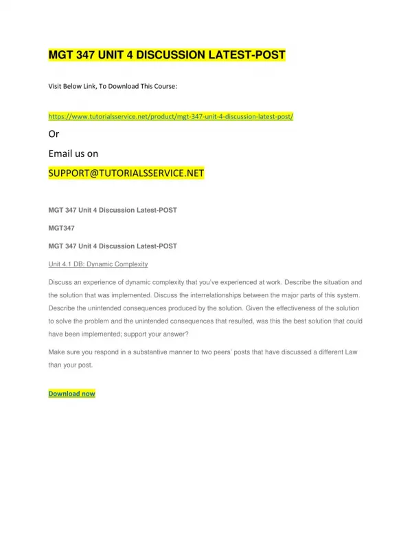 mgt 347 unit 4 discussion latest post