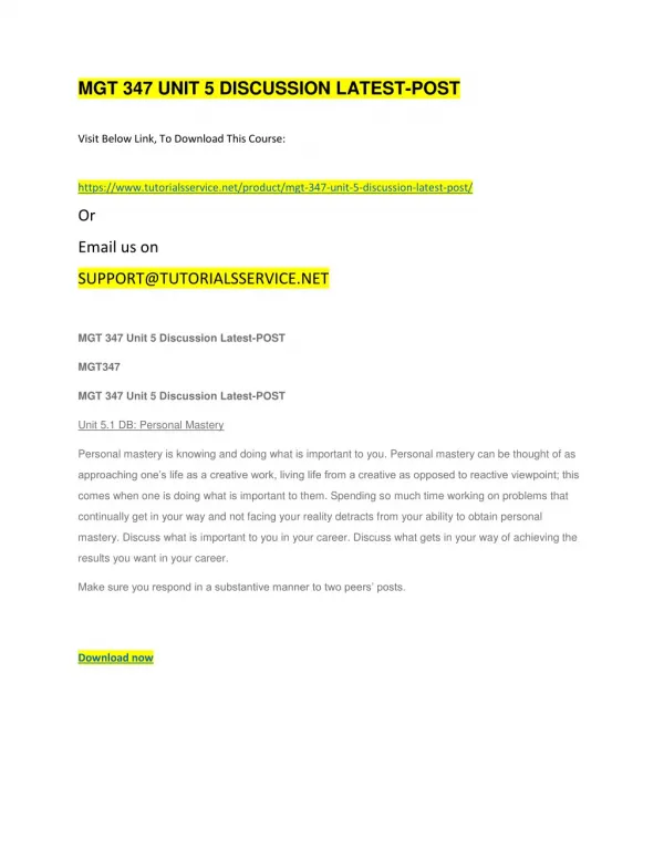 mgt 347 unit 5 discussion latest post