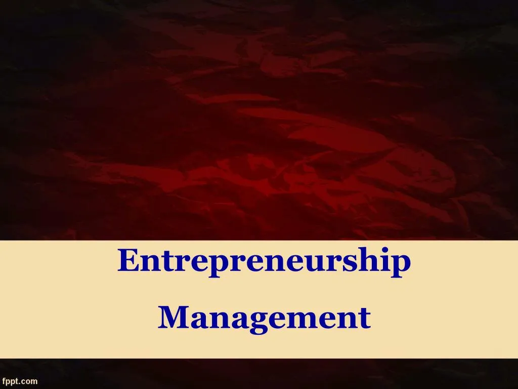 entrepreneurship management