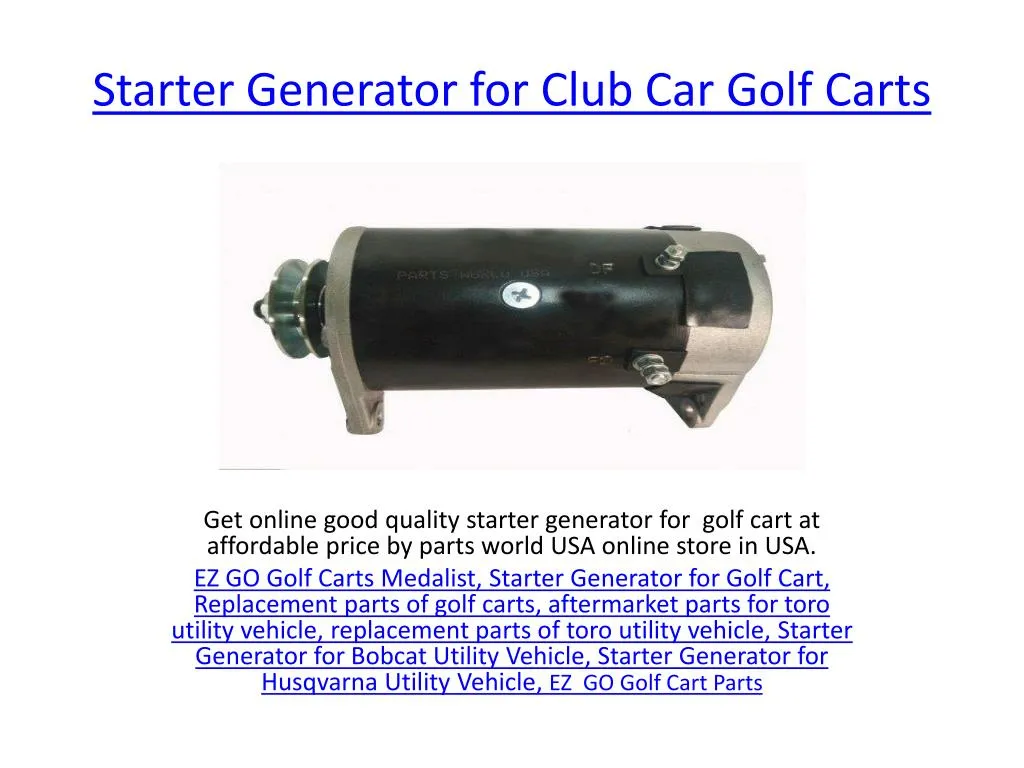 starter generator for club car golf carts