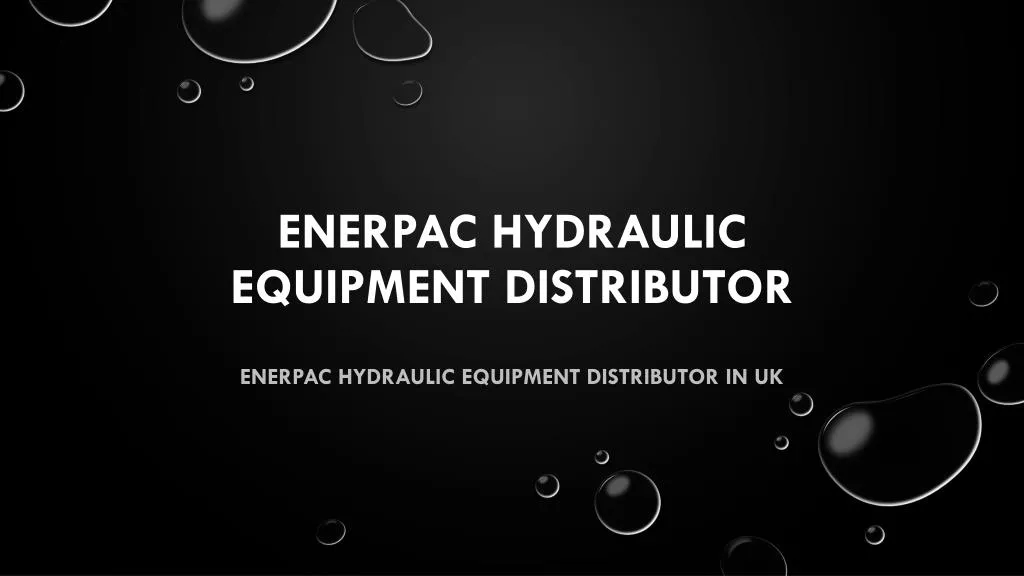 enerpac hydraulic equipment distributor