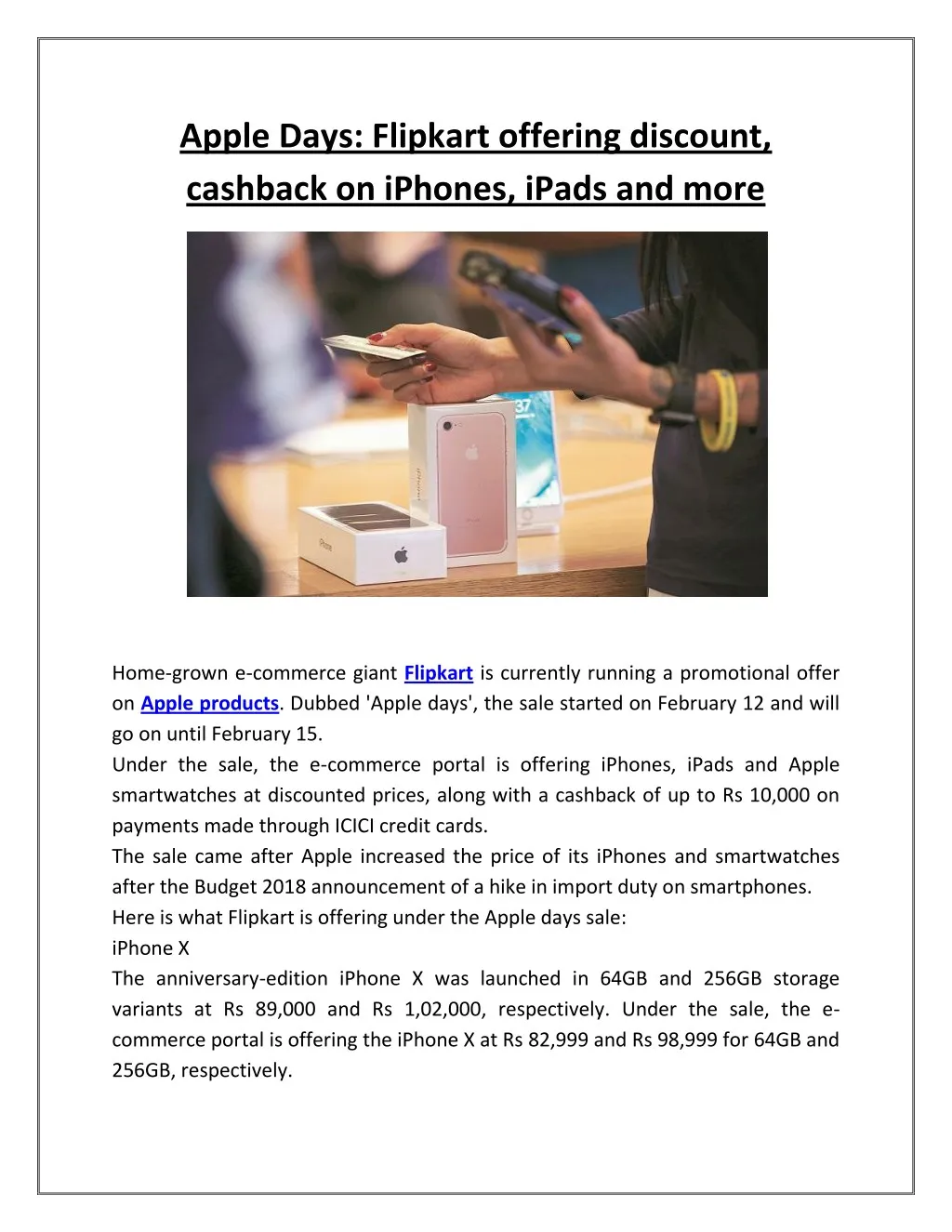 apple days flipkart offering discount cashback