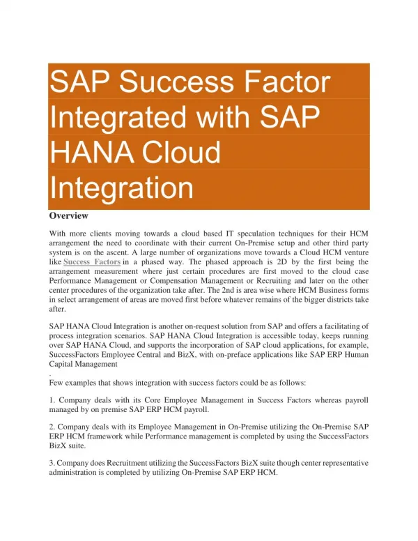 SAP Successfactors Books | SAP Success Factors PDF