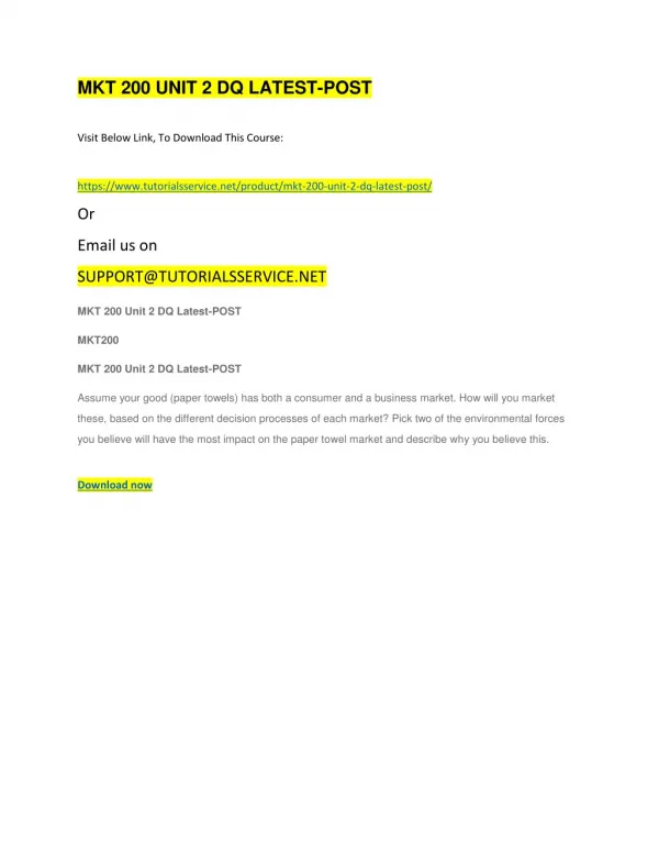 mkt 200 unit 2 dq latest post