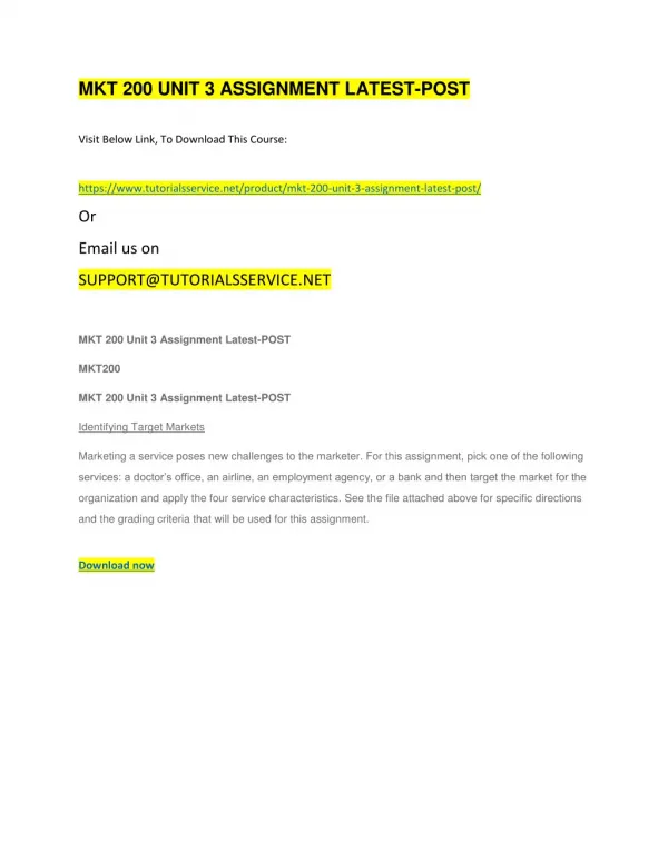 mkt 200 unit 3 assignment latest post