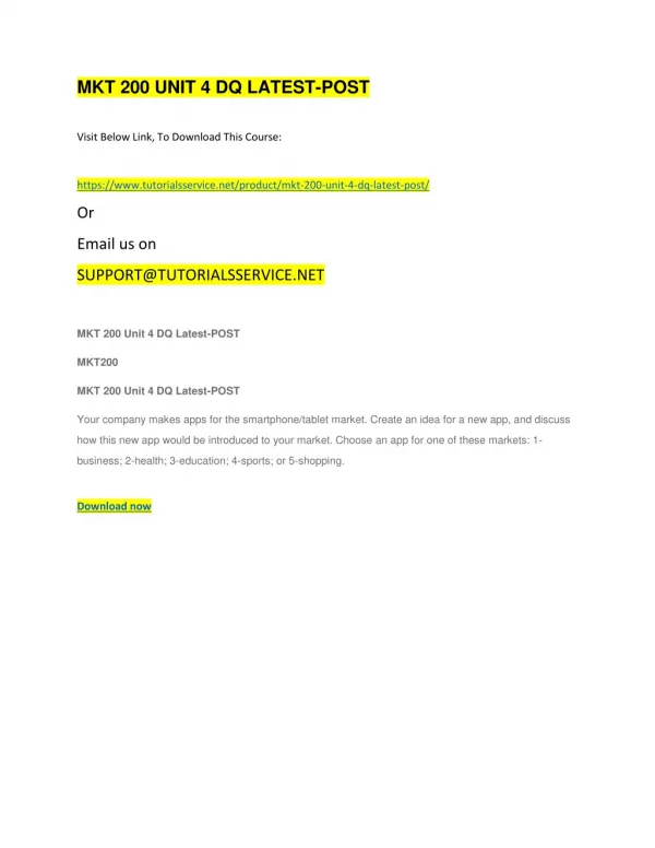 mkt 200 unit 4 dq latest post