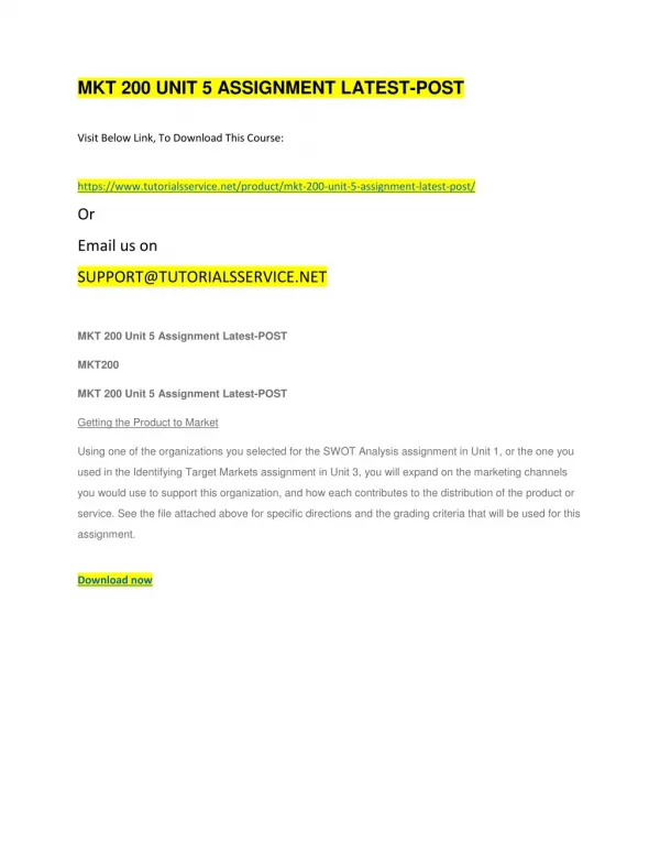 mkt 200 unit 5 assignment latest post